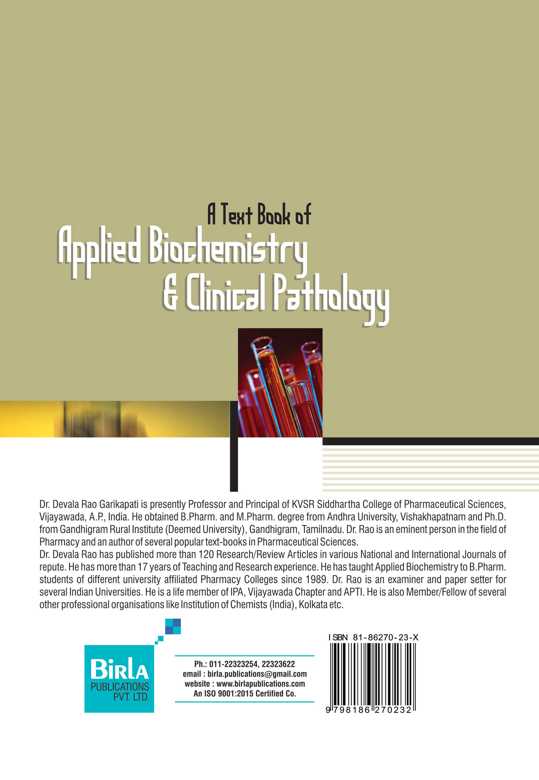 APPLIED BIOCHEMISTRY & CHEMICAL PATHOLOGY