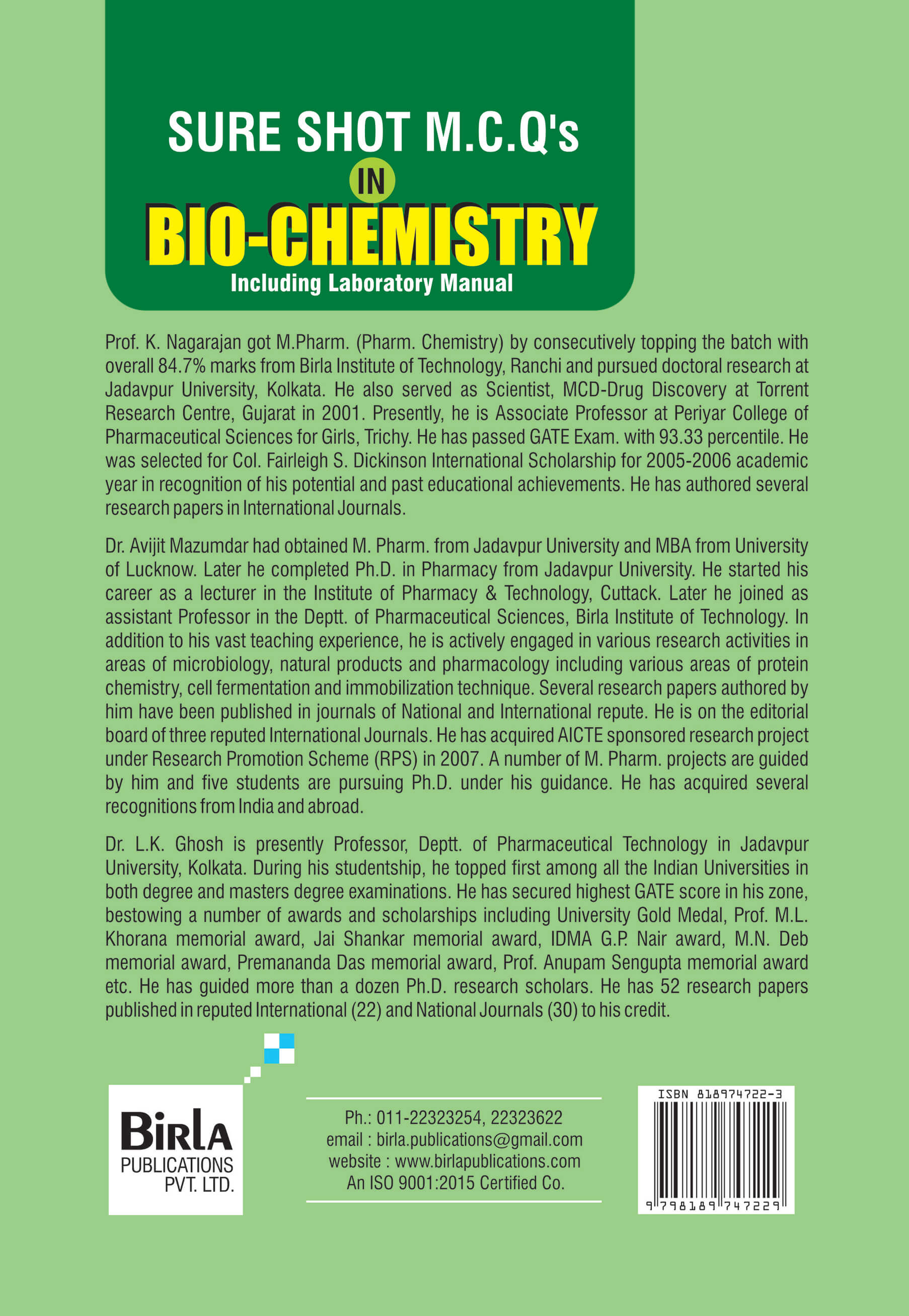 M.C.Q. IN BIO-CHEMISTRY