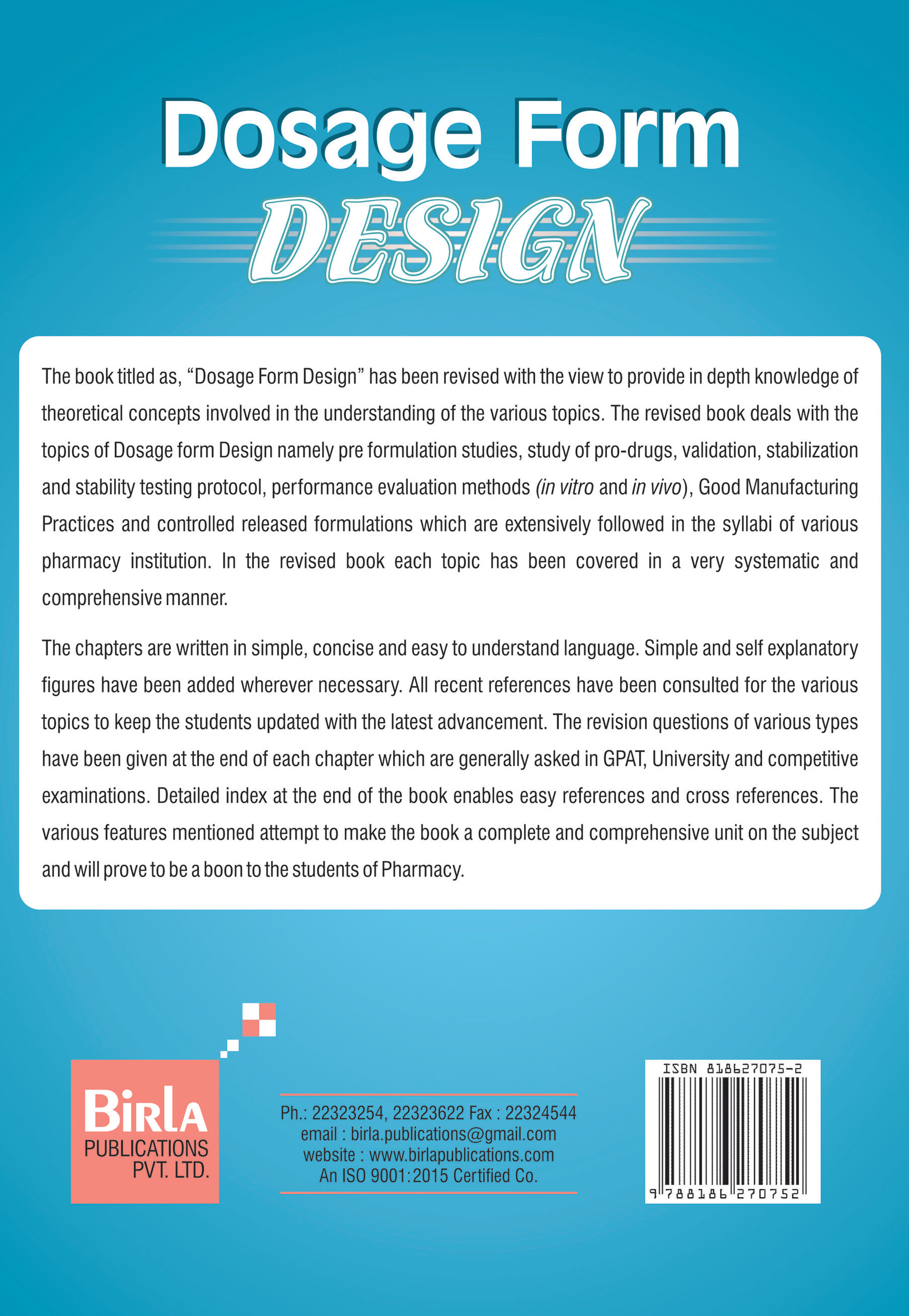 DOSAGE FORM DESIGN