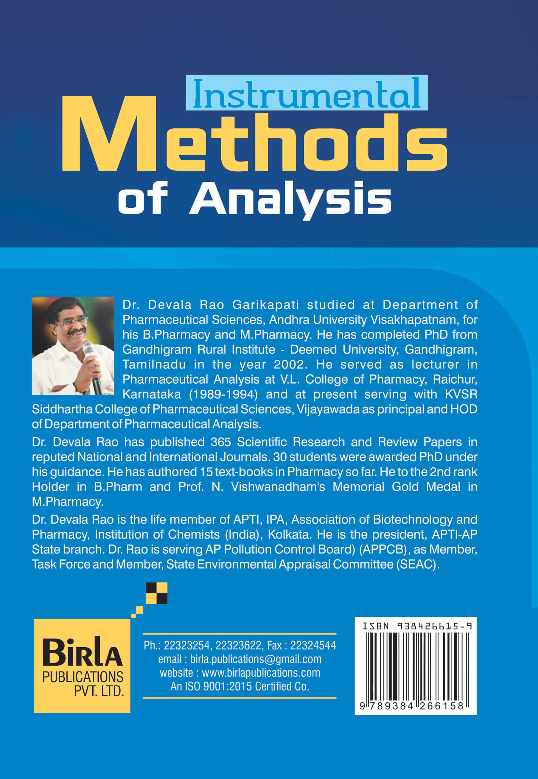 INSTRUMENTAL METHODS OF ANALYSIS