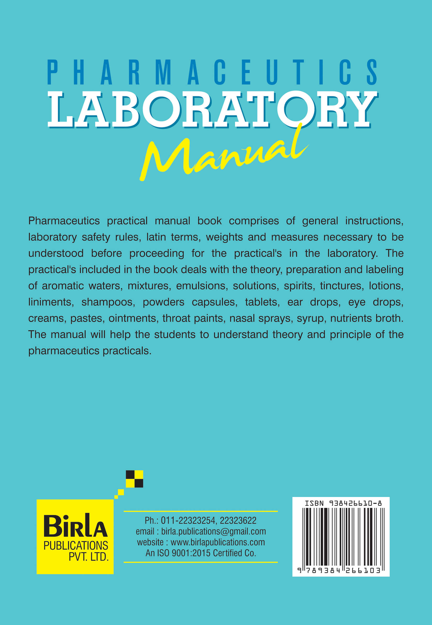 PHARMACEUTICS LABORATORY MANUAL