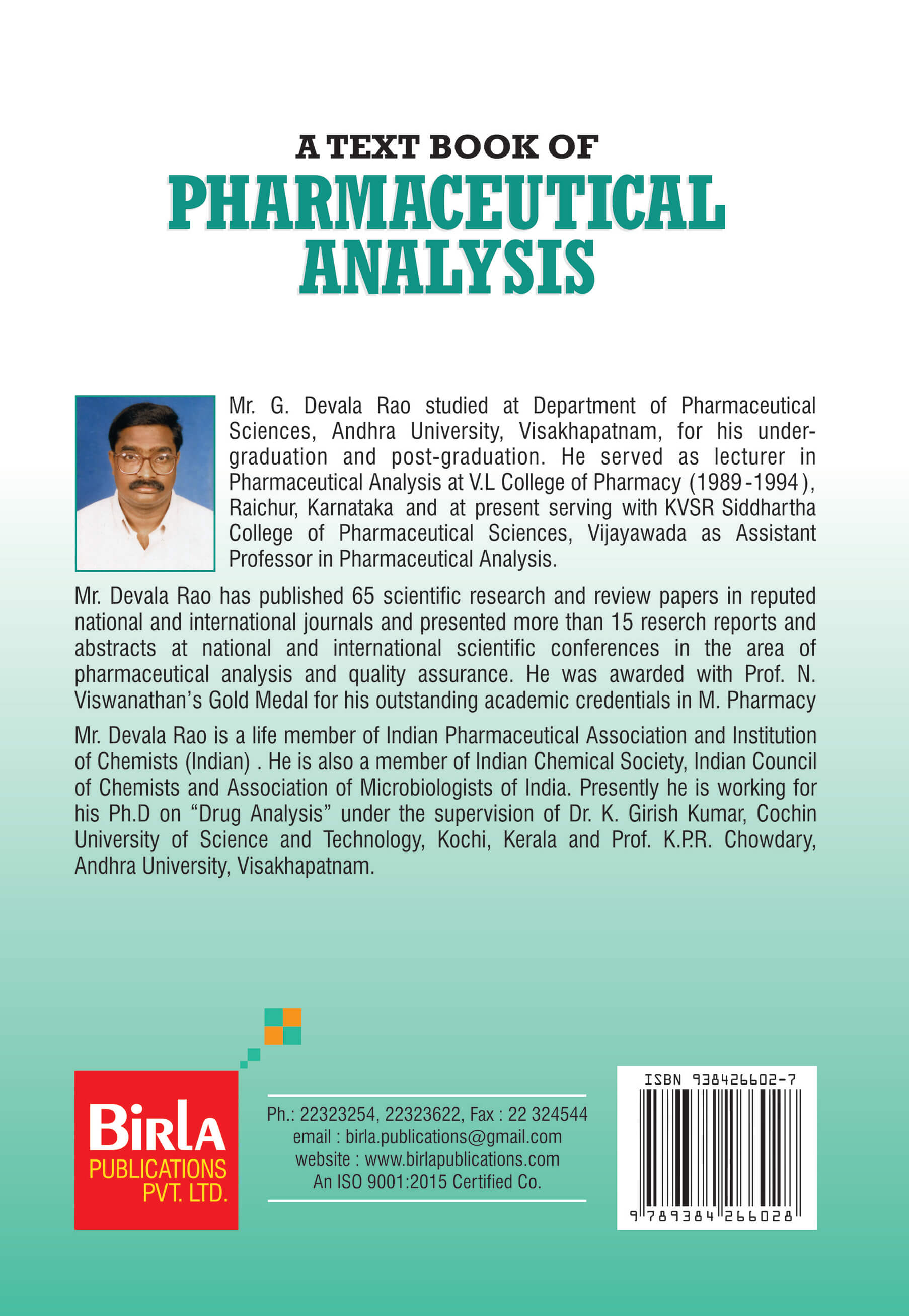 PHARMACEUTICAL ANALYSIS VOL.-1