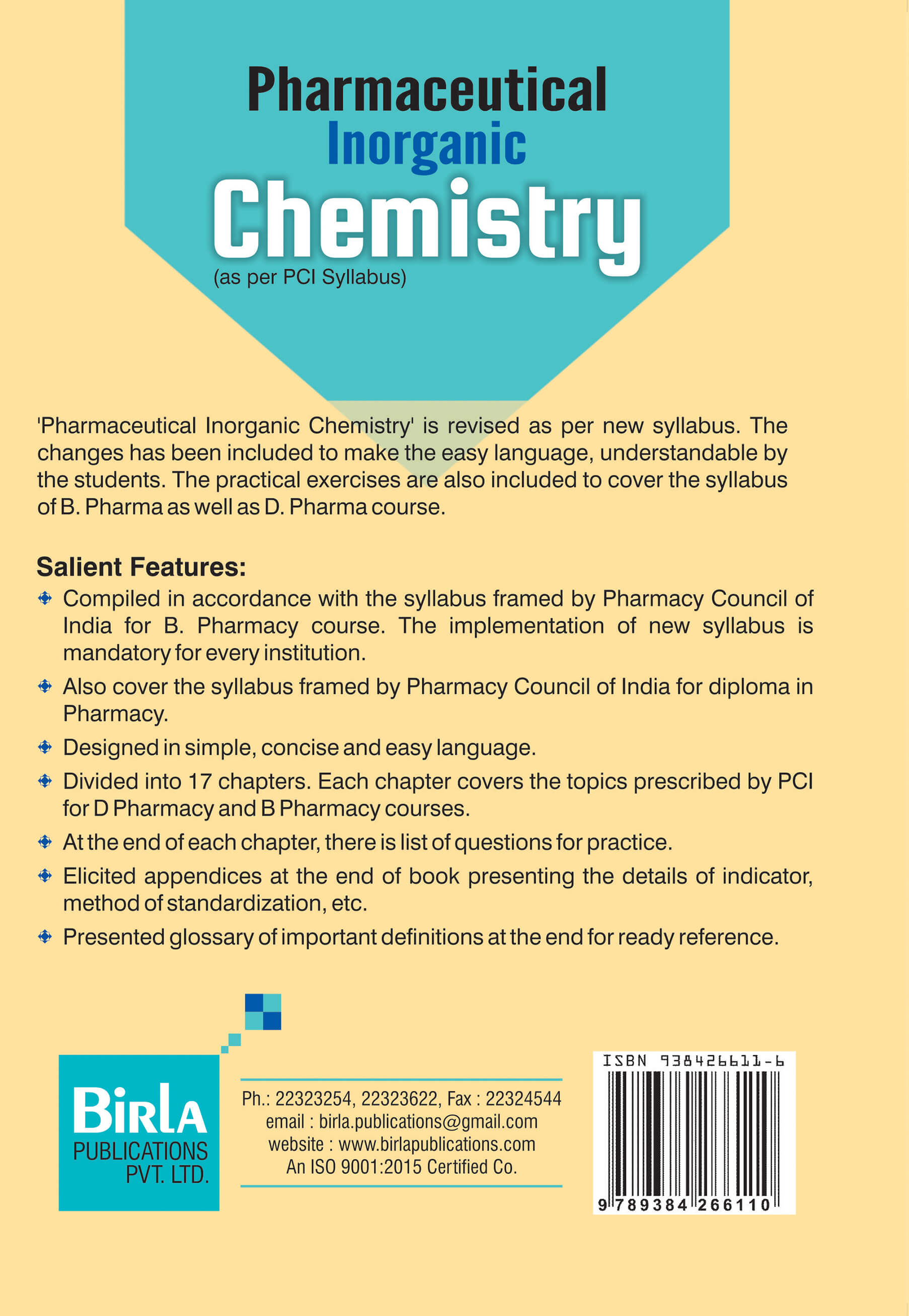 PHARMACEUTICAL INORGANIC CHEMISTRY