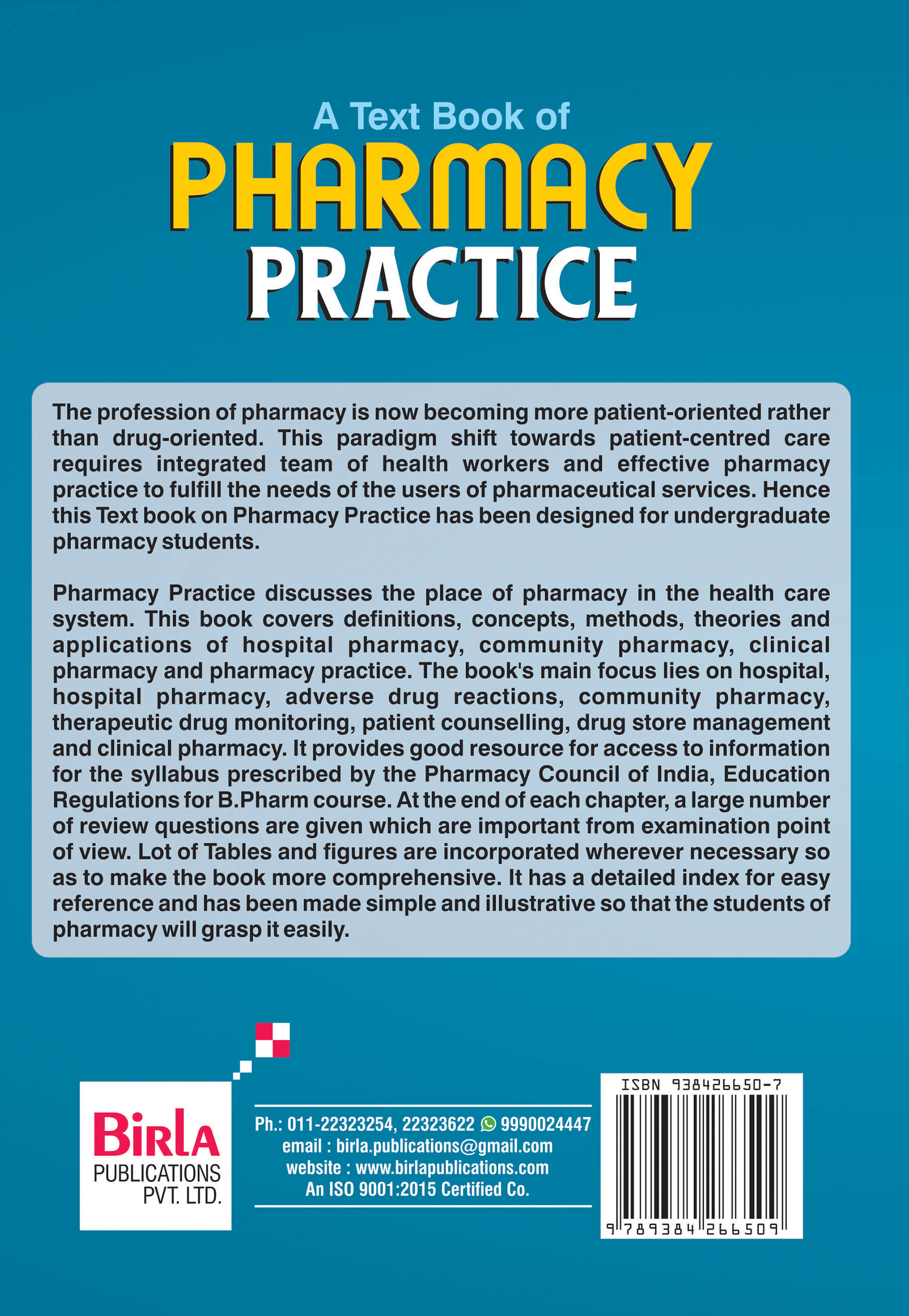 A TEXT BOOK OF PHARMACY PRACTICE