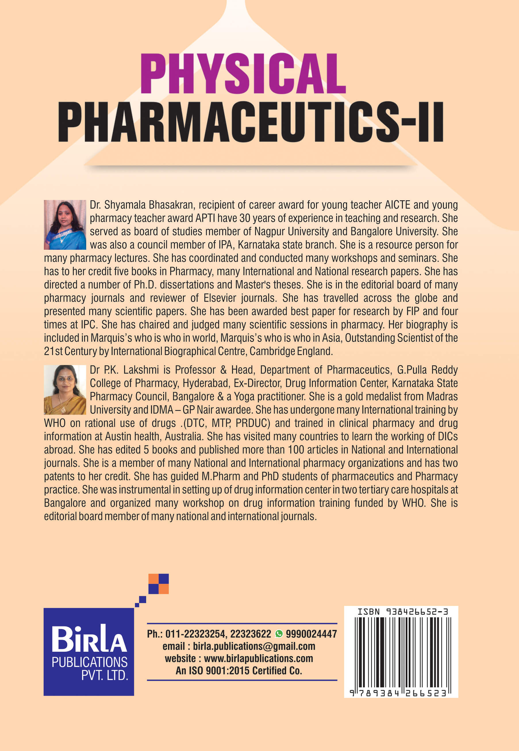 PHYSICAL PHARMACEUTICS-II (THEORY  & PRATICAL )